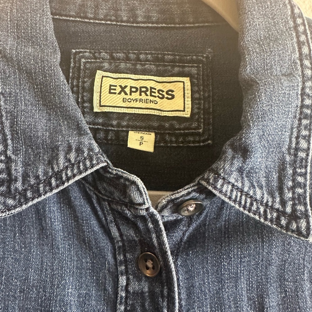 Express Boyfriend Denim Button Down - image 3